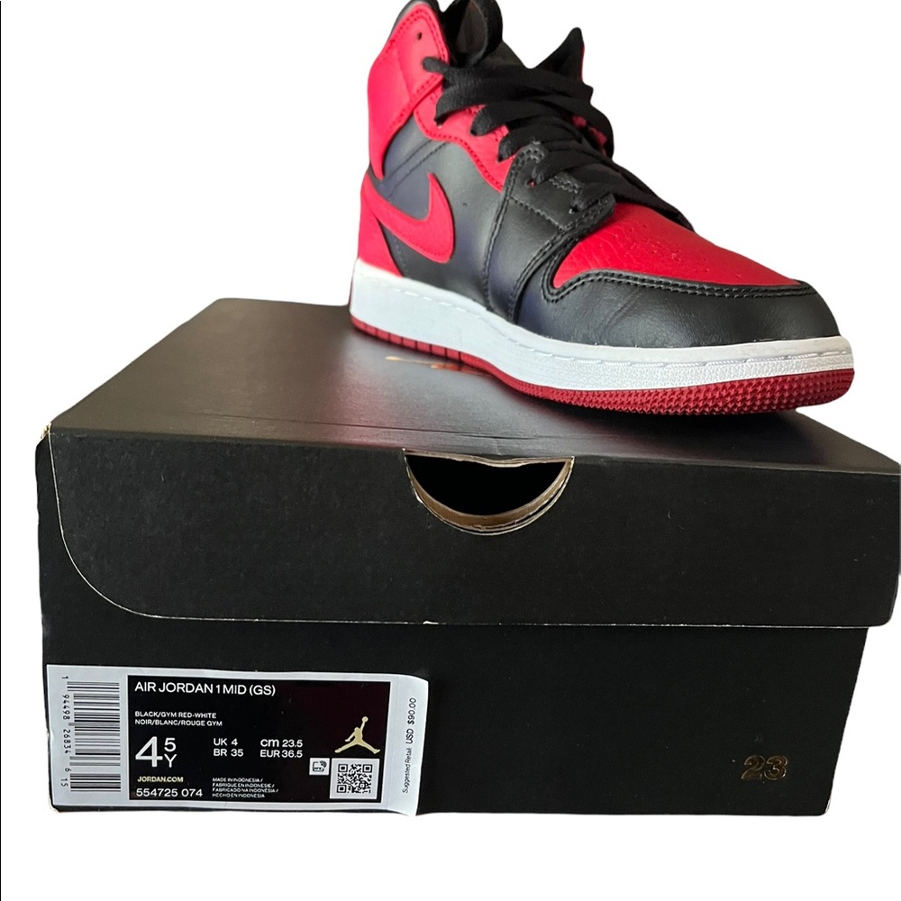 Nike Red and Black Air Jordan Mid